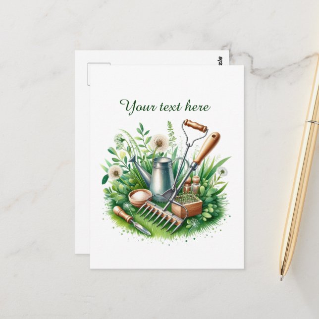Cute gardening lovers customizable  postcard (Front/Back In Situ)