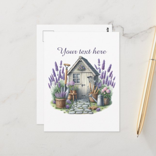 Cute gardening lovers customizable  postcard (Front/Back In Situ)