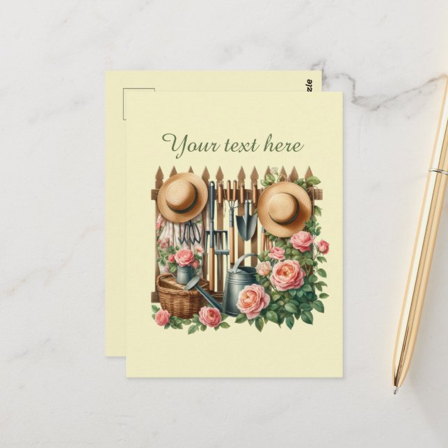 Cute gardening lovers customizable  postcard (Front/Back In Situ)