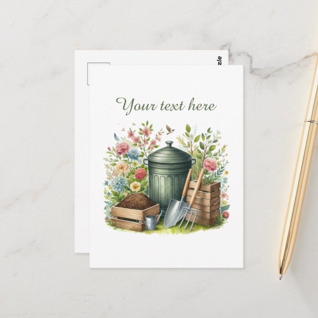 Cute gardening lovers customizable  postcard (Front/Back In Situ)