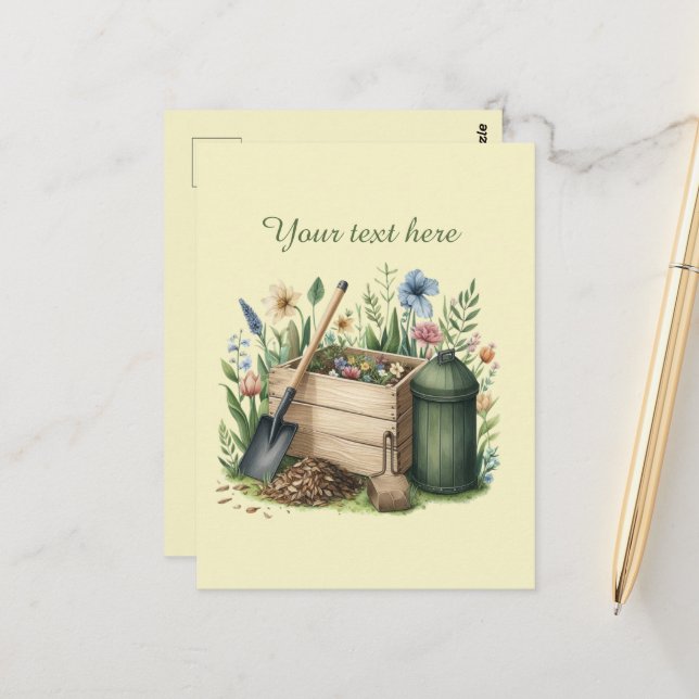 Cute gardening lovers customizable  postcard (Front/Back In Situ)