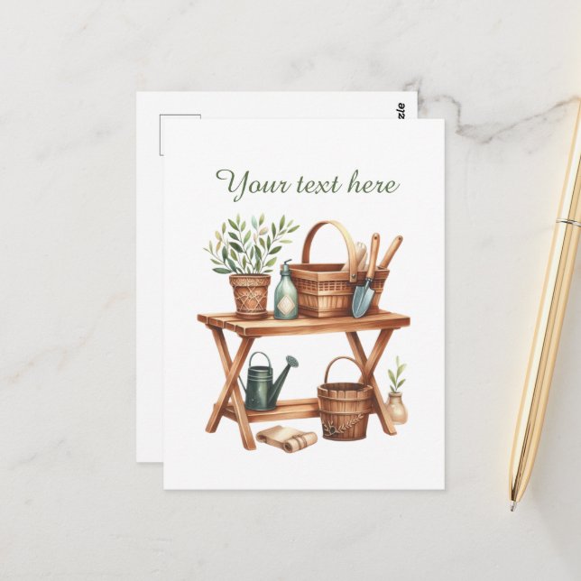 Cute gardening lovers customizable  postcard (Front/Back In Situ)