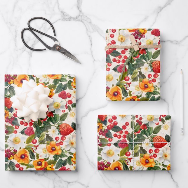 Cute gardening lovers tiled  wrapping paper sheets (Front)