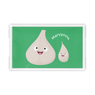Cute garlic cartoon vegetable illustration acrylic tray