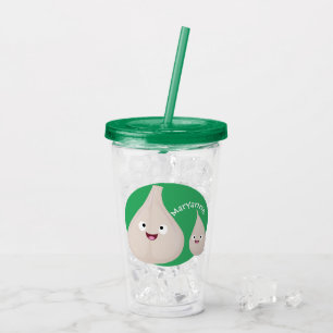 Cute garlic cartoon vegetable illustration acrylic tumbler