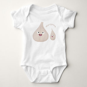 Cute garlic cartoon vegetable illustration baby bodysuit