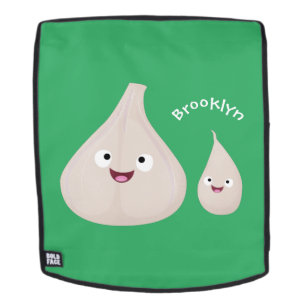 Cute garlic cartoon vegetable illustration backpack
