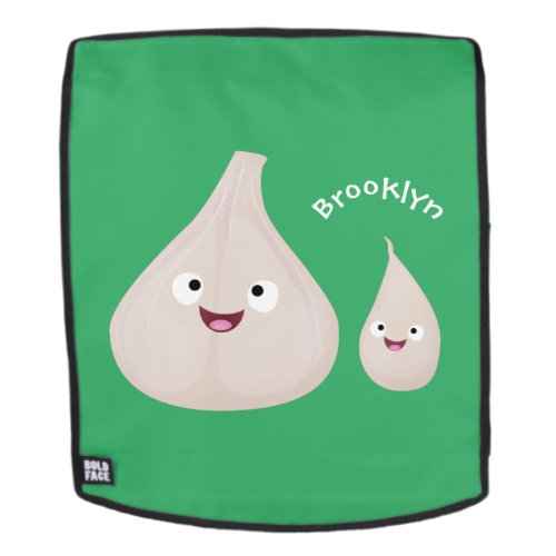Cute garlic cartoon vegetable illustration backpack