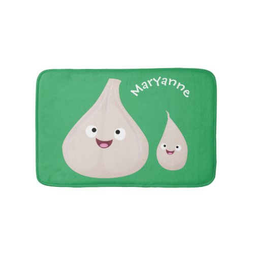 Cute garlic cartoon vegetable illustration bath mat