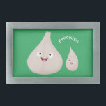 Cute garlic cartoon vegetable illustration belt buckle<br><div class="desc">This happy garlic and friendly clove pal are drawn in cute cartoon illustration style.</div>