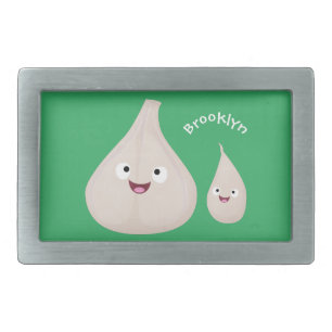 Cute garlic cartoon vegetable illustration belt buckle