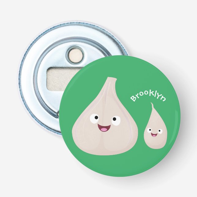 Cute garlic cartoon vegetable illustration bottle opener (Front)