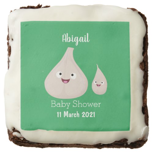 Cute garlic cartoon vegetable illustration brownie