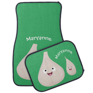 Cute garlic cartoon vegetable illustration car floor mat