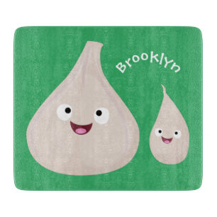 Cute garlic cartoon vegetable illustration cutting board