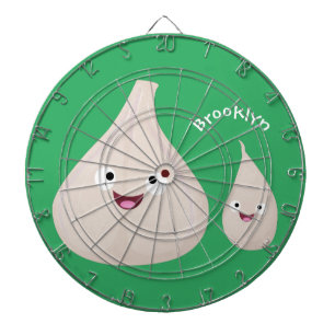 Cute garlic cartoon vegetable illustration dart board