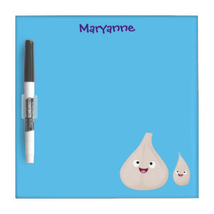 Cute garlic cartoon vegetable illustration dry erase board