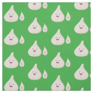 Cute garlic cartoon vegetable illustration fabric
