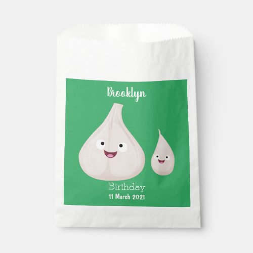 Cute garlic cartoon vegetable illustration favor bag