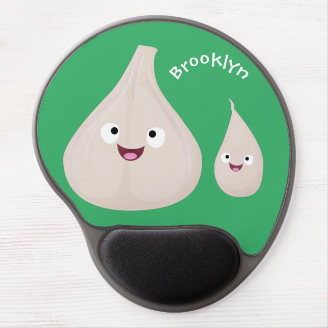 Cute garlic cartoon vegetable illustration gel mouse pad (Front)