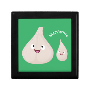 Cute garlic cartoon vegetable illustration gift box