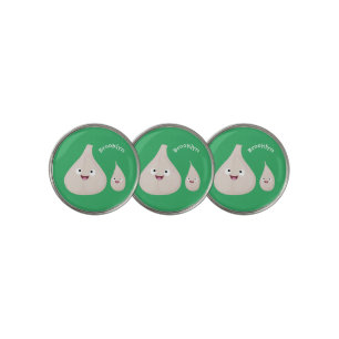 Cute garlic cartoon vegetable illustration golf ball marker