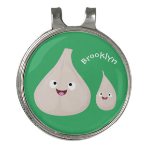 Cute garlic cartoon vegetable illustration golf hat clip