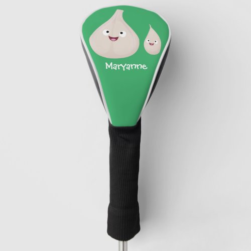 Cute garlic cartoon vegetable illustration golf head cover