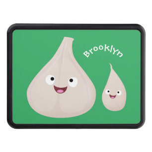 Cute garlic cartoon vegetable illustration hitch cover