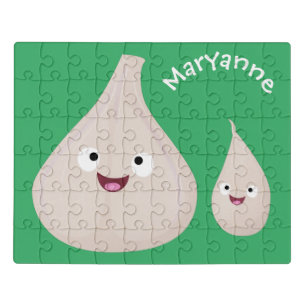 Cute garlic cartoon vegetable illustration jigsaw puzzle