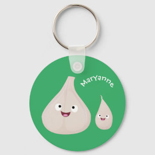 Cute garlic cartoon vegetable illustration keychain