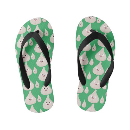 Cute garlic cartoon vegetable illustration kids flip flops