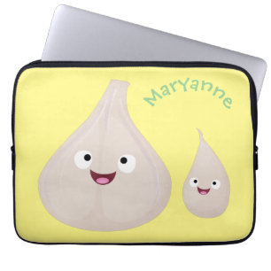 Cute garlic cartoon vegetable illustration laptop sleeve