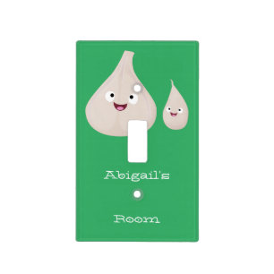 Cute garlic cartoon vegetable illustration  light switch cover