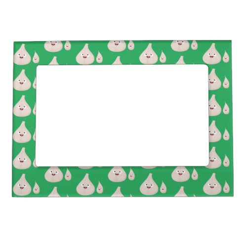 Cute garlic cartoon vegetable illustration magnetic frame