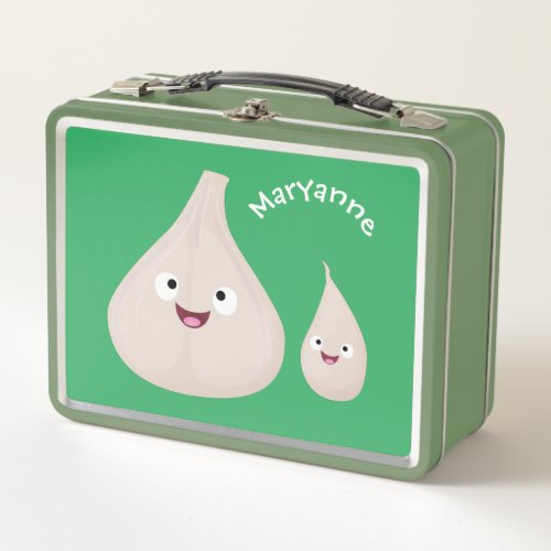 Cute garlic cartoon vegetable illustration metal lunch box