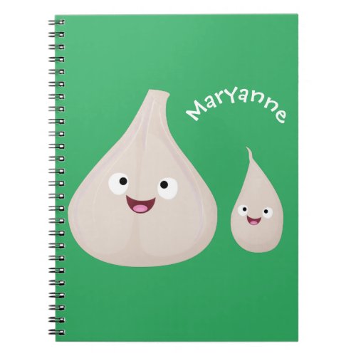 Cute garlic cartoon vegetable illustration notebook