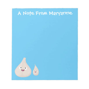 Cute garlic cartoon vegetable illustration notepad