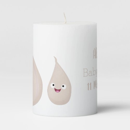 Cute garlic cartoon vegetable illustration pillar candle