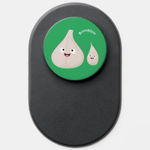 Cute garlic cartoon vegetable illustration PopSocket