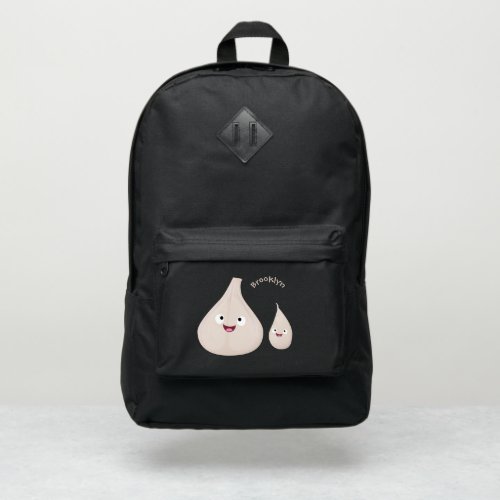 Cute garlic cartoon vegetable illustration port authority backpack