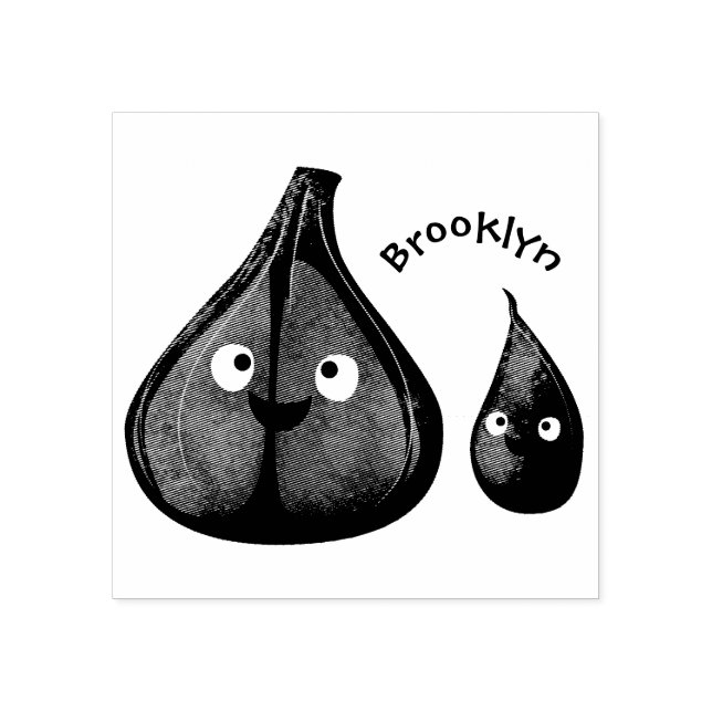 Cute garlic cartoon vegetable illustration rubber stamp (Imprint)