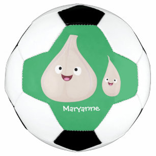 Cute garlic cartoon vegetable illustration soccer ball