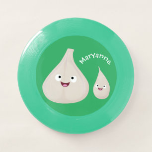 Cute garlic cartoon vegetable illustration Wham-O frisbee