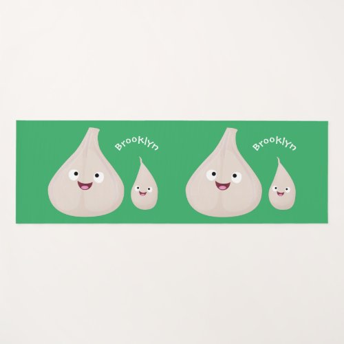 Cute garlic cartoon vegetable illustration yoga mat