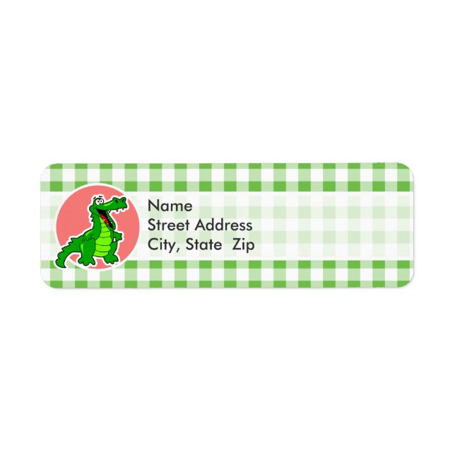 Cute Gator; Green Gingham Label (Front)