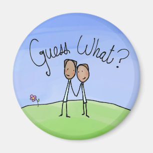 Cute Gay Couple Guess What Magnet