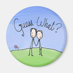 Cute Gay Couple Guess What Magnet