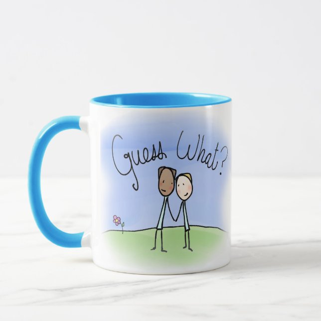 Cute Gay Couple Guess What Mug (Left)
