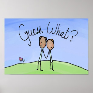 Cute Gay Couple Guess What Poster